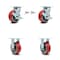 Service Caster 5 Inch Red Poly on Cast Iron Caster Set with 2 Brakes/Swivel Lock 2 Rigid SCC SCC-30CS520-PUB-RS-TLB-BSL-2-R-2 - alternate 4